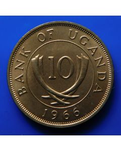 Uganda 	 10 Cents	1966	 Crossed tusks