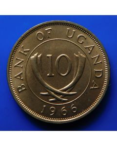Uganda 	 10 Cents	1966	 Crossed tusks