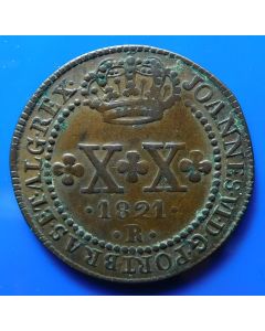 Brazil 20 Reis1821km# 316.2 Cross on Crown