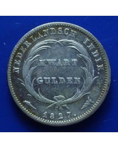 N. East Indies  1/4 Gulden1827km#301.1  Scholten # 624