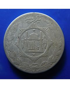 Afghanistan	 Rupee	1331		 Name and titles of Habibullah within wreath / Silver