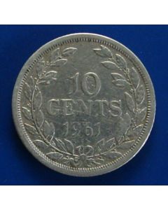 Liberia   10 Cents 1961 Silver
