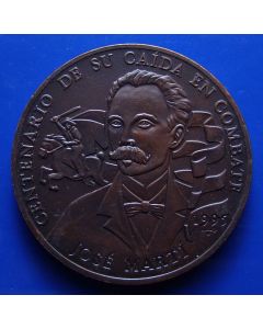 Carib.C.	 Peso	1995	 Centennial - Death of Jose Marti in combat - Antique finest