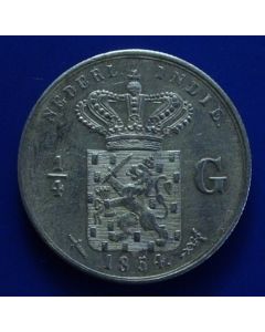 N. East Indies  1/4 Gulden1854km#305   Scholten # 749