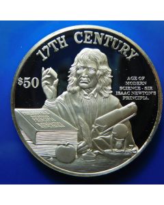 Cook Islands	 50 Dollars	1997	 Isaac Newton, 17Th  Centery – Age of Modern science 