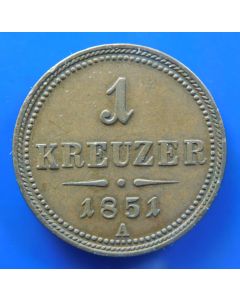 Austria 	 Kreuzer	1851A	 Franz Joseph l