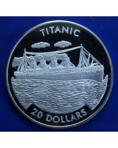 Liberia  20 Dollars 2000   Titanic  - Silver