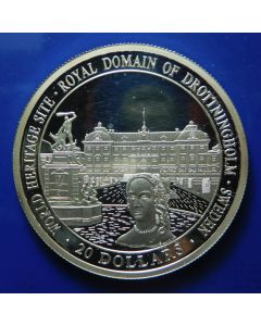 Liberia  20 Dollars 2000  Royal Domain of Drottningholm - Silver / Proof