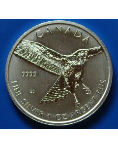 Canada 	5 Dollars	2015	Red tailed hawk – Silver