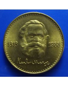 Mongolia 	Tugrik	1988	 170th Anniversary Birth of Karl Marx - UNC