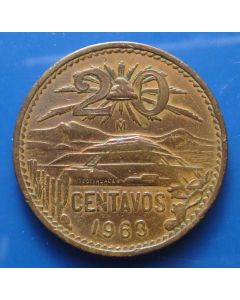 Mexico  20 Centavos1963 km# 440