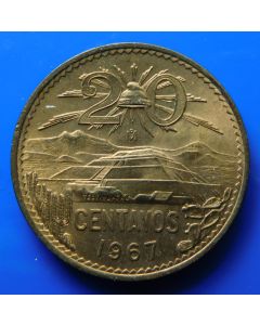 Mexico 	 20 Centavos	1967	 unc