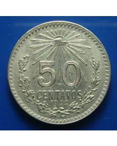  Mexico 	 50 Centavos	1944	 Silver