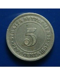 Straits Settlements  5 Cents1897 km# 10