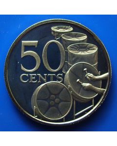 Trinidad & Tobago 	 50 Cents	1975p	 Kettle drums - Proof