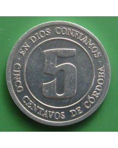Nicaragua 	 5 Centavos	1974	 unc