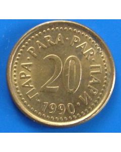 Yugoslavia  20 Para1990km#140   Schön#135