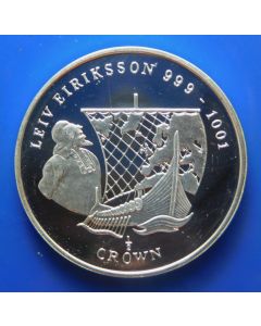  Isle of Man  ½ Crown	1997	 Liev Eiriksson and Longboat in full sail – Silver / Proof