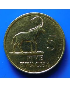 Zambia 	 5 Kwacha	1992	  - UNC - Oryx