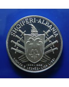 Albania  	 5 Leke	1969	 - 500Th Ann. Liga Lissi Skanderbeg's Victory over the Turks - Silver / Proof (without date below)