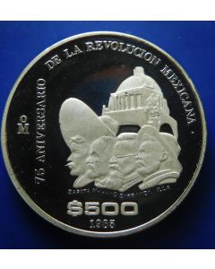  Mexico 	 500 Pesos	1985	 75th Ann. Of 1910 Revolution - Silver / Proof