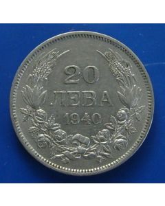 Bulgaria  20 Leva1940km# 47