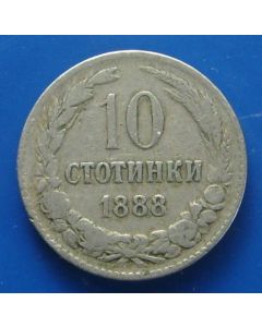 Bulgaria 10 Stotinki 1888km# 10 