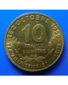 Guinea  10 Francs1959km#2   Schön# 2