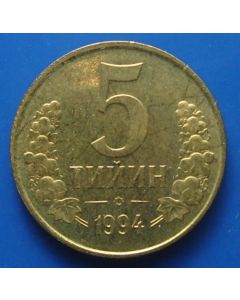 Uzbekistan 5 Tiyin1994km# 3.2   Schön# 3.2 unc