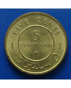 Somalia  5 Centesimi1967 km# 6  UNC