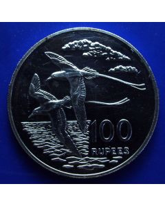 Seychelles 	 100 Rupees	1978	 White-tailed Tropic bird - BU / Silver