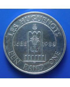 South Africa 	1 Rand 1988	300th anniversary of arrival of Huguenots at the Cape   Silver