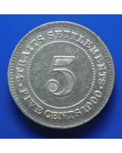Straits Settlements 	 5 Cents	1900	 Queen Victoria, Silver