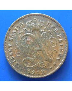 Belgium 	 Centime	1912	 (der Belgen) Dutch Text  (KM# 77)