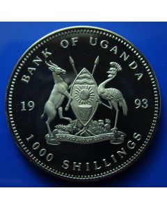 Uganda  1000 Shillings1993 km# 35   Schön# 35.1