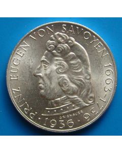 Austria 	2 Schilling  1936	 Prince Eugen of Savoy –  Silver