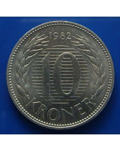 Denmark  10 Kroner1982 km# 864.2  