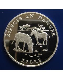 Benin	1000 Francs	2001	 Zebra - Silver / Proof