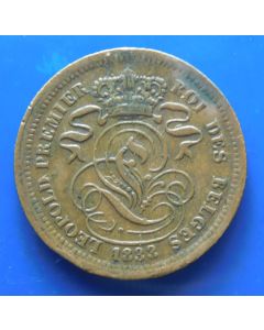 Belgium 	 2 Centimes	1833	  wide rims  (km#4.1)