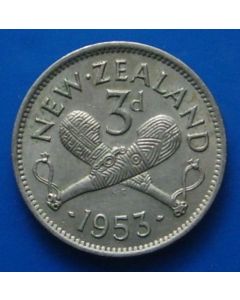 New Zealand  3 Pence km# 25.1 