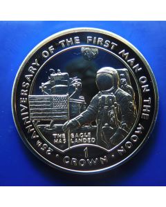 Gibraltar 	 Crown	1994	 25th Anniversary of the First Man on the Moon - Eagle has landed – Silver