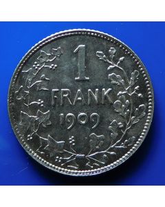 Belgium  Franc 1909 km# 57.1  Silver