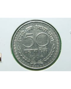 India 50 Paise1964Ckm#58.1 
