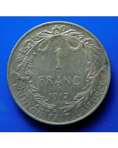 Belgium  Franc 1912 km# 72   Silver