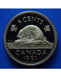 Canada 5 Cents1991km# 182   Schön# 164.1