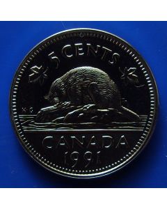 Canada 5 Cents1991km# 182   Schön# 164.1