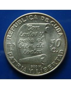 Carib.C.	 50 Centavos	1953	Centennial, Birth of Jose Marti - Silver