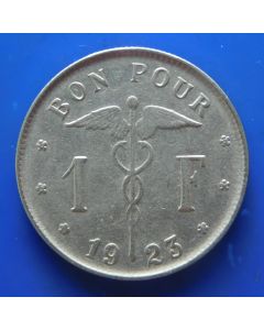 Belgium 	 Franc	1923	  Belgique  / Albert I (French Text)