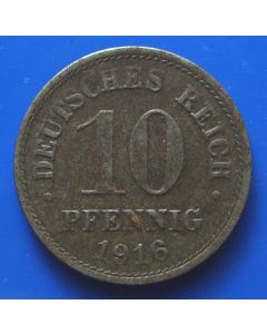 German  Empire 10 Pfenning1916A km# 20