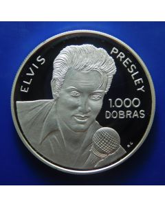 Saint Thomas & Prince 1000 Dobras 1993	Elvis Presley  – Silver / Proof